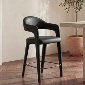 Martens Black Leather Counter Stool by Moe's Home at Eve Furniture