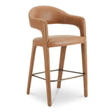 Martens Brown Leather Bar Stool by MOES at Eve Furniture