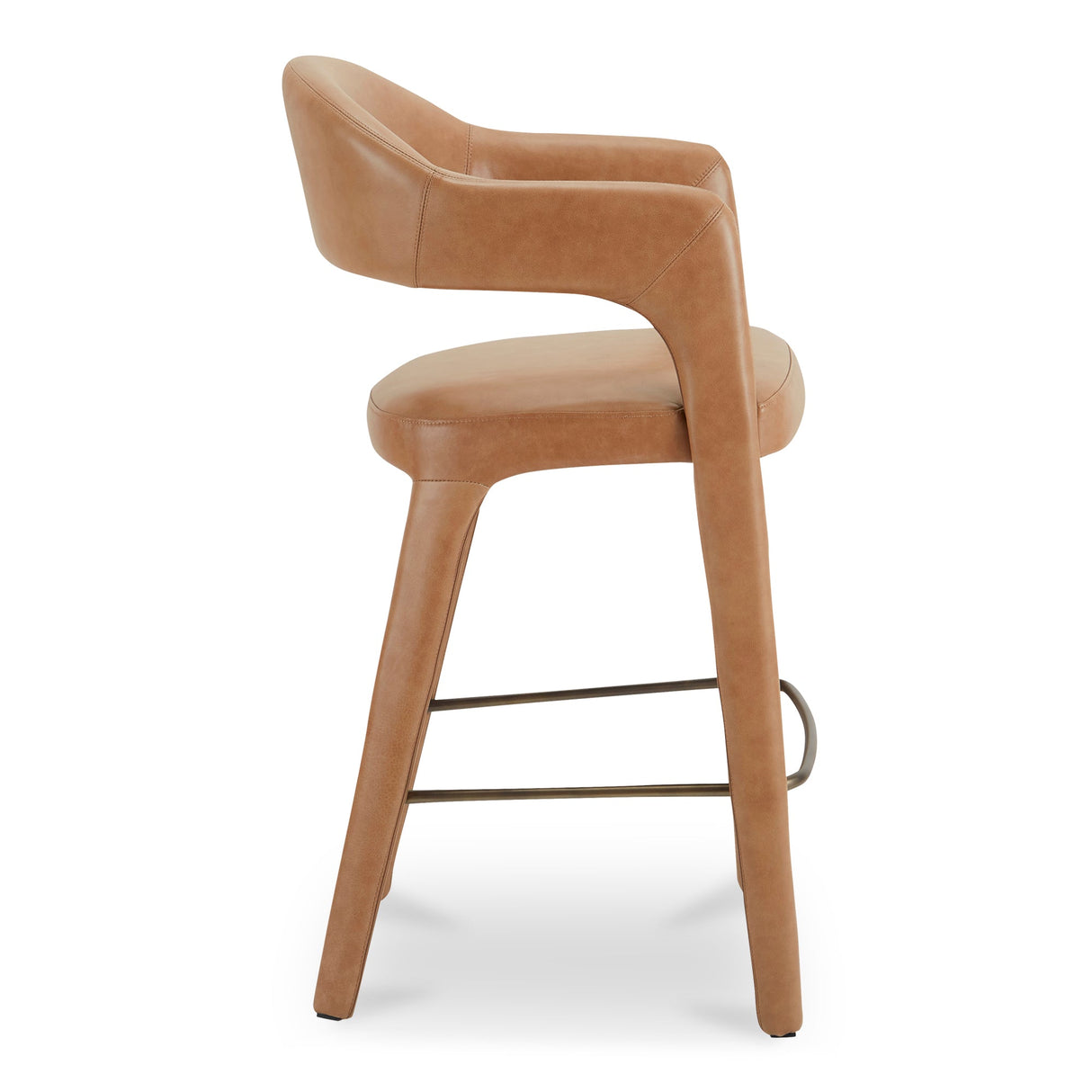 Martens Brown Leather Bar Stool by MOES at Eve Furniture