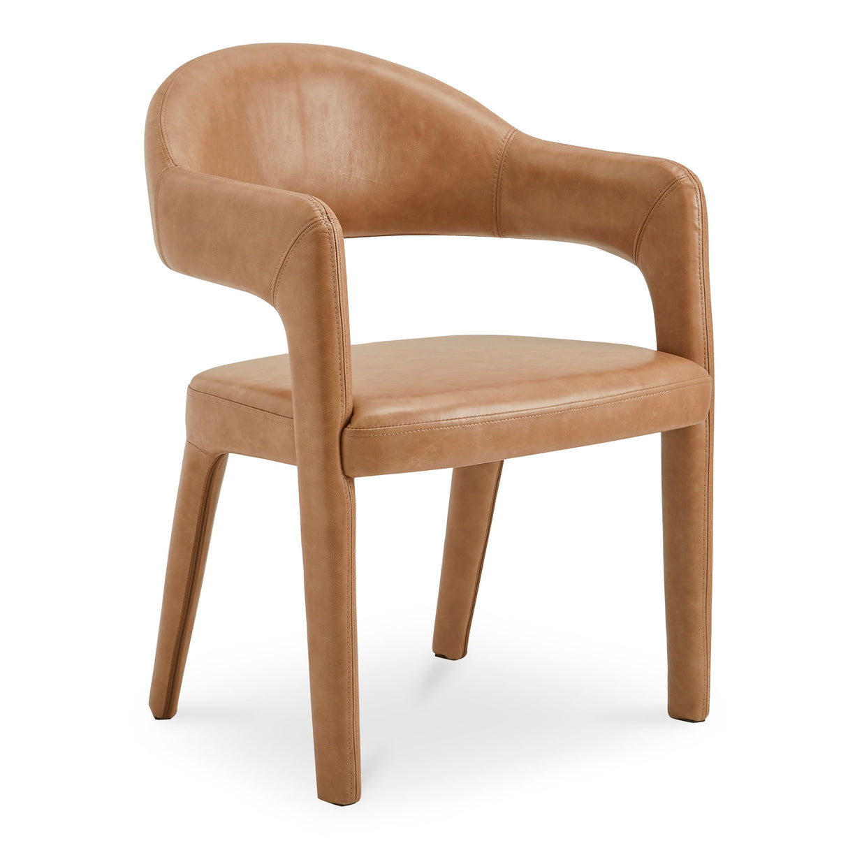 Martens Brown Leather Dining Chair by MOES at Eve Furniture