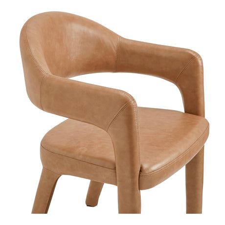 Martens Brown Leather Dining Chair by MOES at Eve Furniture