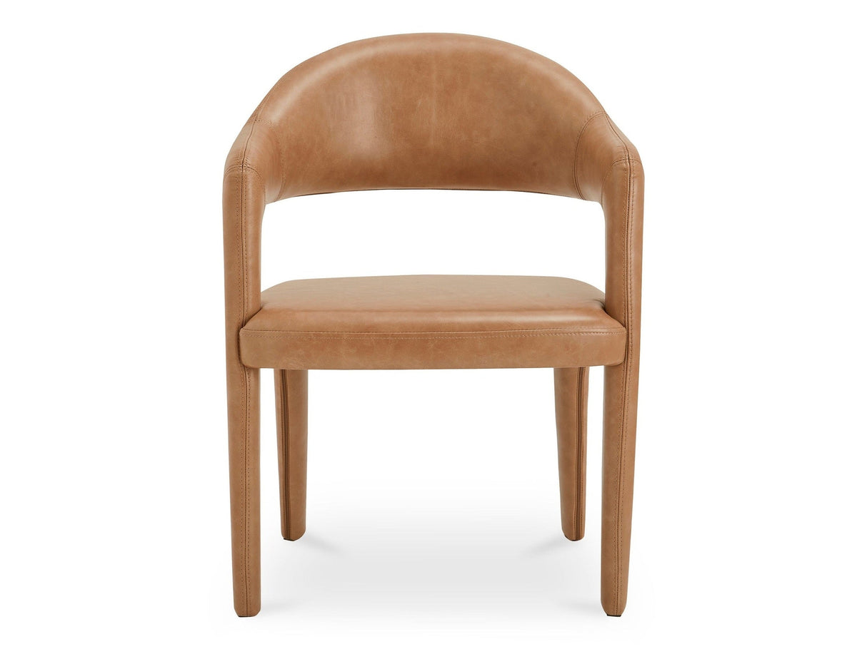 Martens Brown Leather Dining Chair by MOES at Eve Furniture