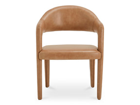 Martens Brown Leather Dining Chair by MOES at Eve Furniture