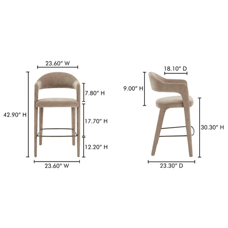 Martens Camel Bar Stool by MOES at Eve Furniture