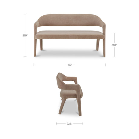 Martens Camel Dining Bench by MOES at Eve Furniture