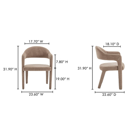 Martens Camel Dining Chair by MOES at Eve Furniture
