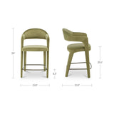 Martens Green Counter Stool Velvet by Moe's Home at Eve Furniture