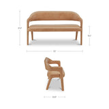 Martens Tan Leather Dining Bench by Moe's Home at Eve Furniture