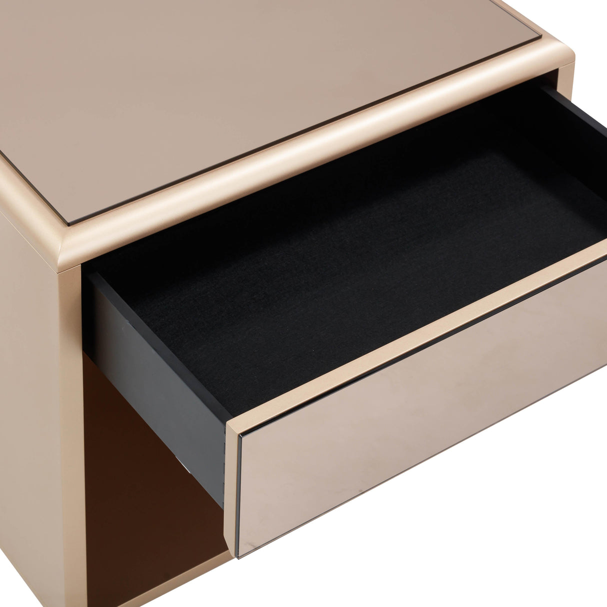 Martha Taupe Mirrored Nightstand by TOV Furniture at Eve Furniture