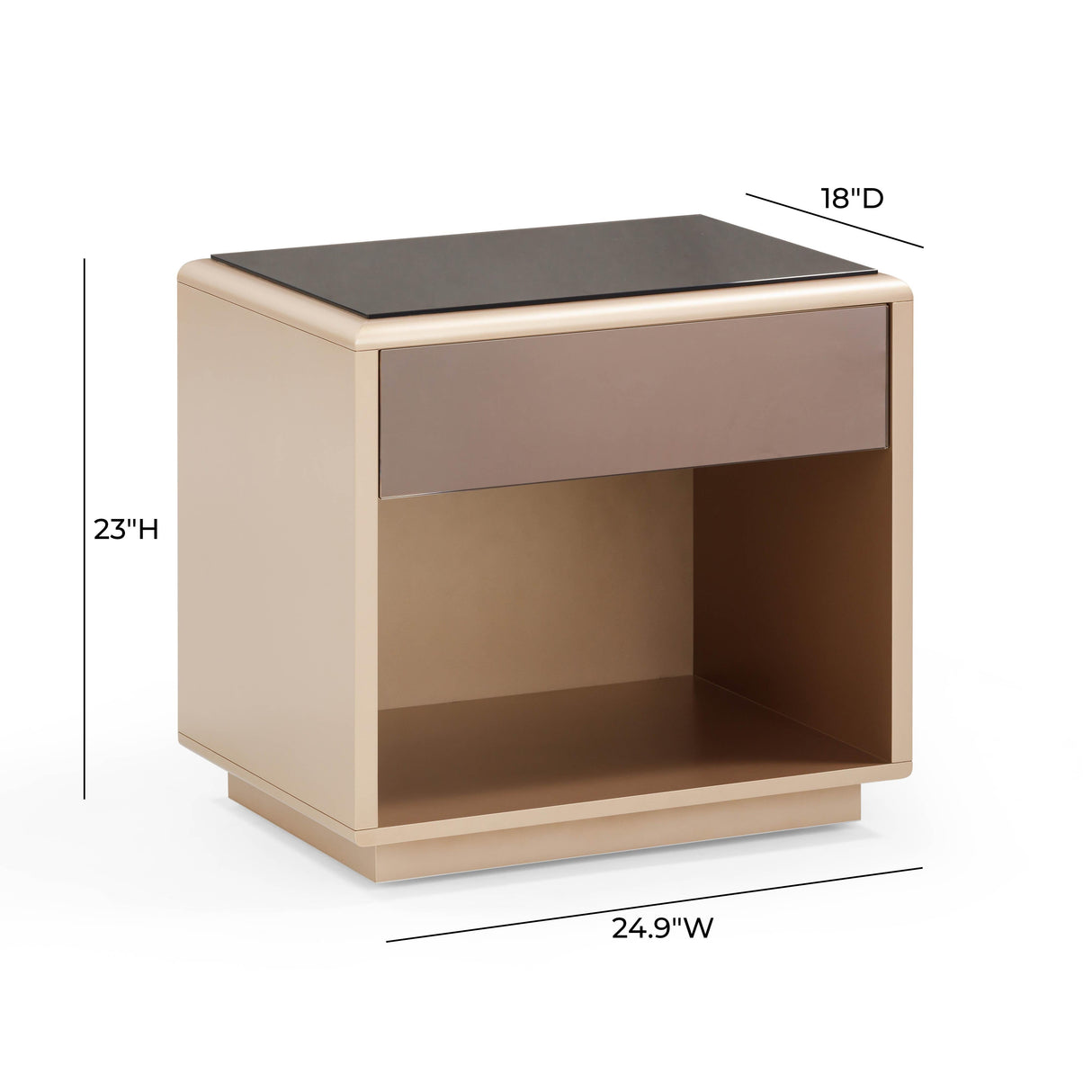 Martha Taupe Mirrored Nightstand by TOV Furniture at Eve Furniture