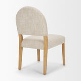 Martie Rounded Back Dining Side Chair | Oatmeal Fabric w/ Wood, Set of 2 by Mercana at Eve Furniture