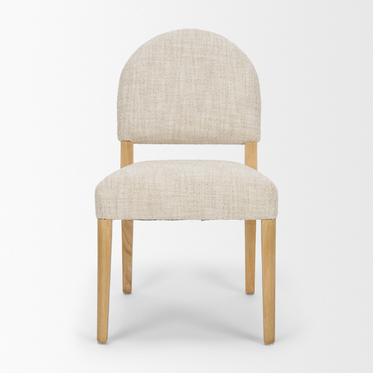 Martie Rounded Back Dining Side Chair | Oatmeal Fabric w/ Wood, Set of 2 by Mercana at Eve Furniture