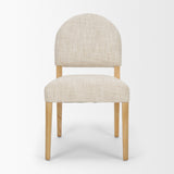 Martie Rounded Back Dining Side Chair | Oatmeal Fabric w/ Wood, Set of 2 by Mercana at Eve Furniture