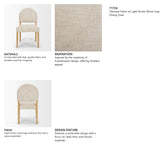 Martie Rounded Back Dining Side Chair | Oatmeal Fabric w/ Wood, Set of 2 by Mercana at Eve Furniture