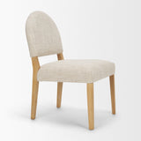 Martie Rounded Back Dining Side Chair | Oatmeal Fabric w/ Wood, Set of 2 by Mercana at Eve Furniture