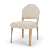 Martie Rounded Back Dining Side Chair | Oatmeal Fabric w/ Wood, Set of 2 by Mercana at Eve Furniture