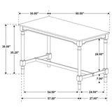 Martina Brown/White 5-Piece Rectangular Counter Height Dining Set with Stools