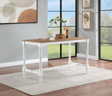 Martina Brown/White 5-Piece Rectangular Counter Height Dining Set with Stools