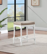 Martina Brown/White 5-Piece Rectangular Counter Height Dining Set with Stools