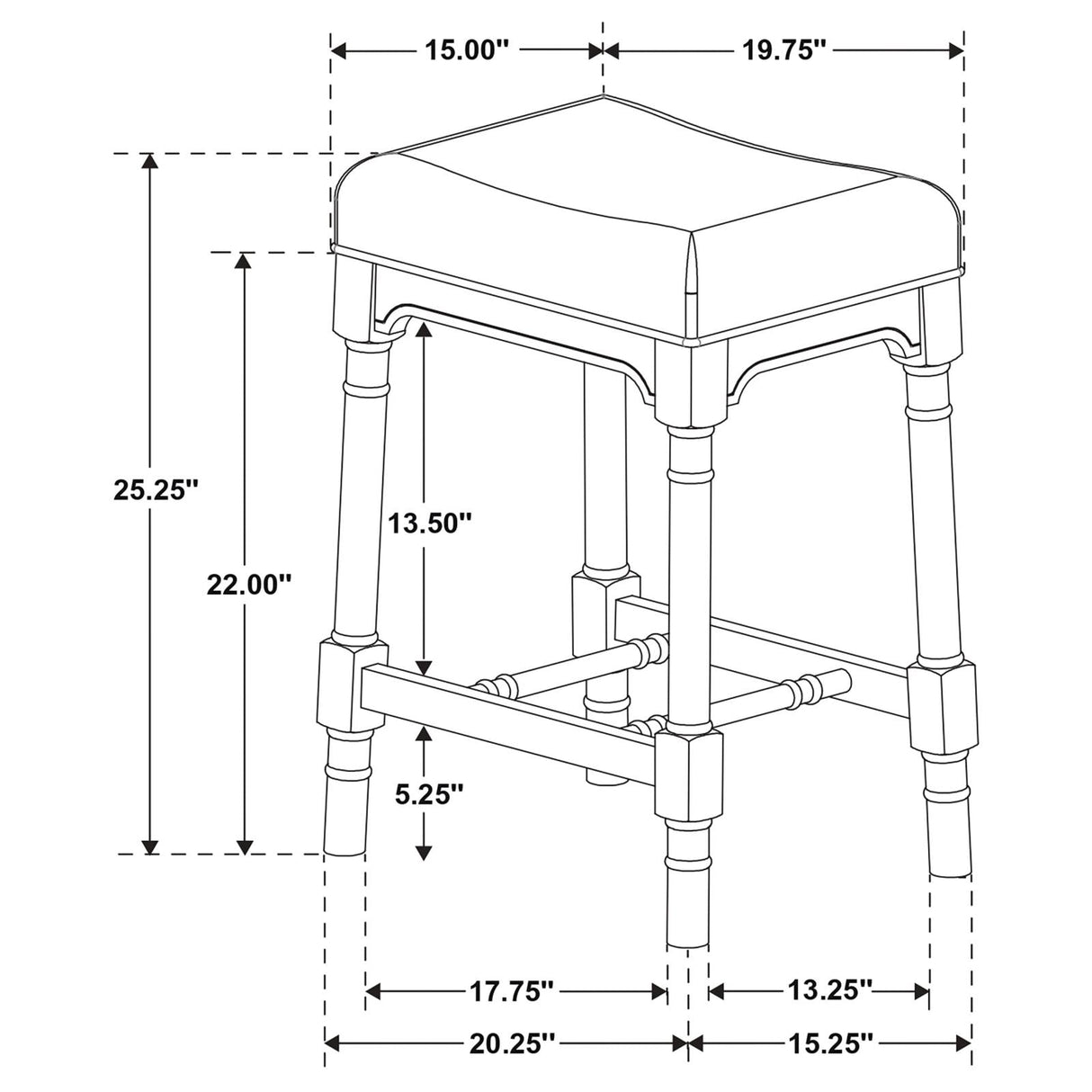 Martina Oatmeal/Black 5-Piece Rectangular Spindle Leg Counter Height Dining Set