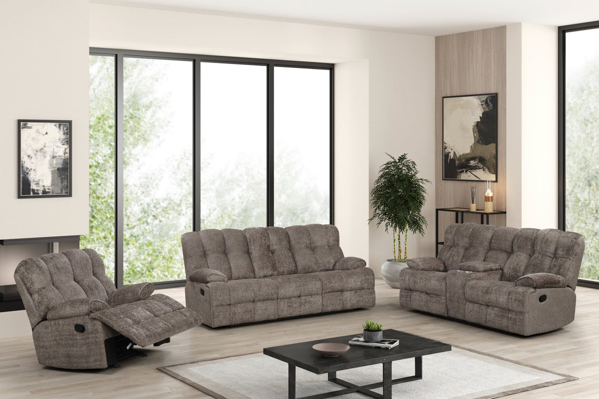 Martina Brown 3-Piece Reclining Set by Happy Homes at Eve Furniture