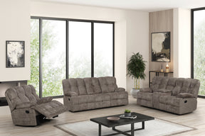 Martina Brown 3-Piece Reclining Set by Happy Homes at Eve Furniture