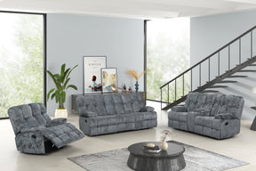 Martina Charcoal 3-Piece Reclining Set by Happy Homes at Eve Furniture