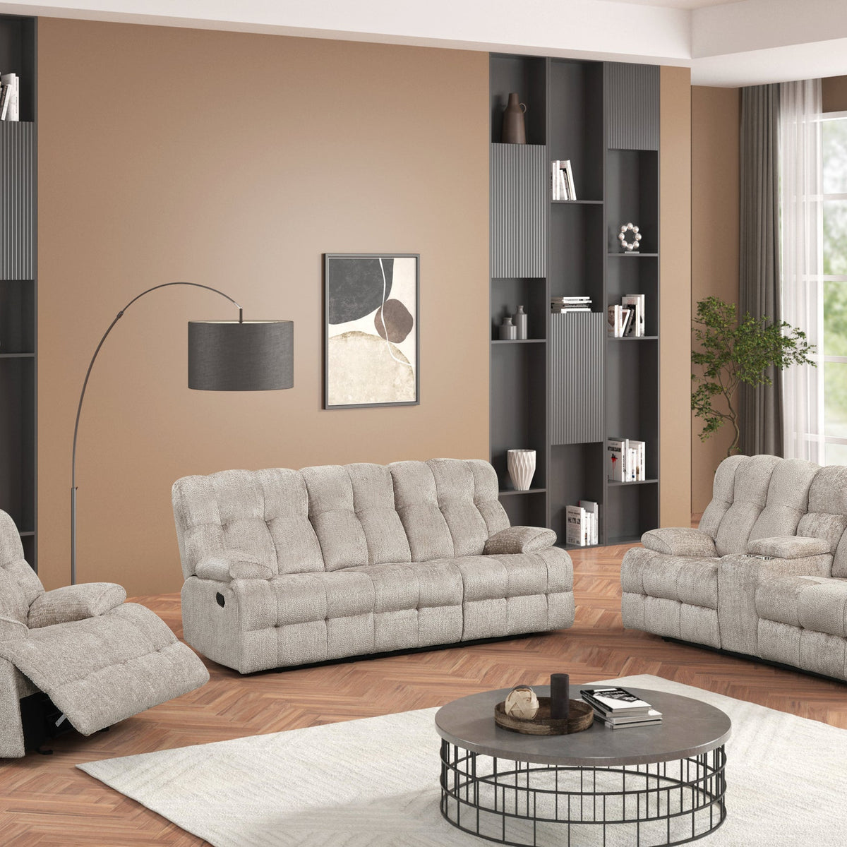 Martina Gray 3-Piece Reclining Set - Eve Furniture