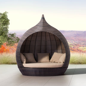 Martinique Brown & Beige Outdoor Beach Daybed by Zuomod at Eve Furniture