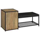 Martino Mango and Black Shoe Storage Entryway Bench with Cabinet by Coaster at Eve Furniture