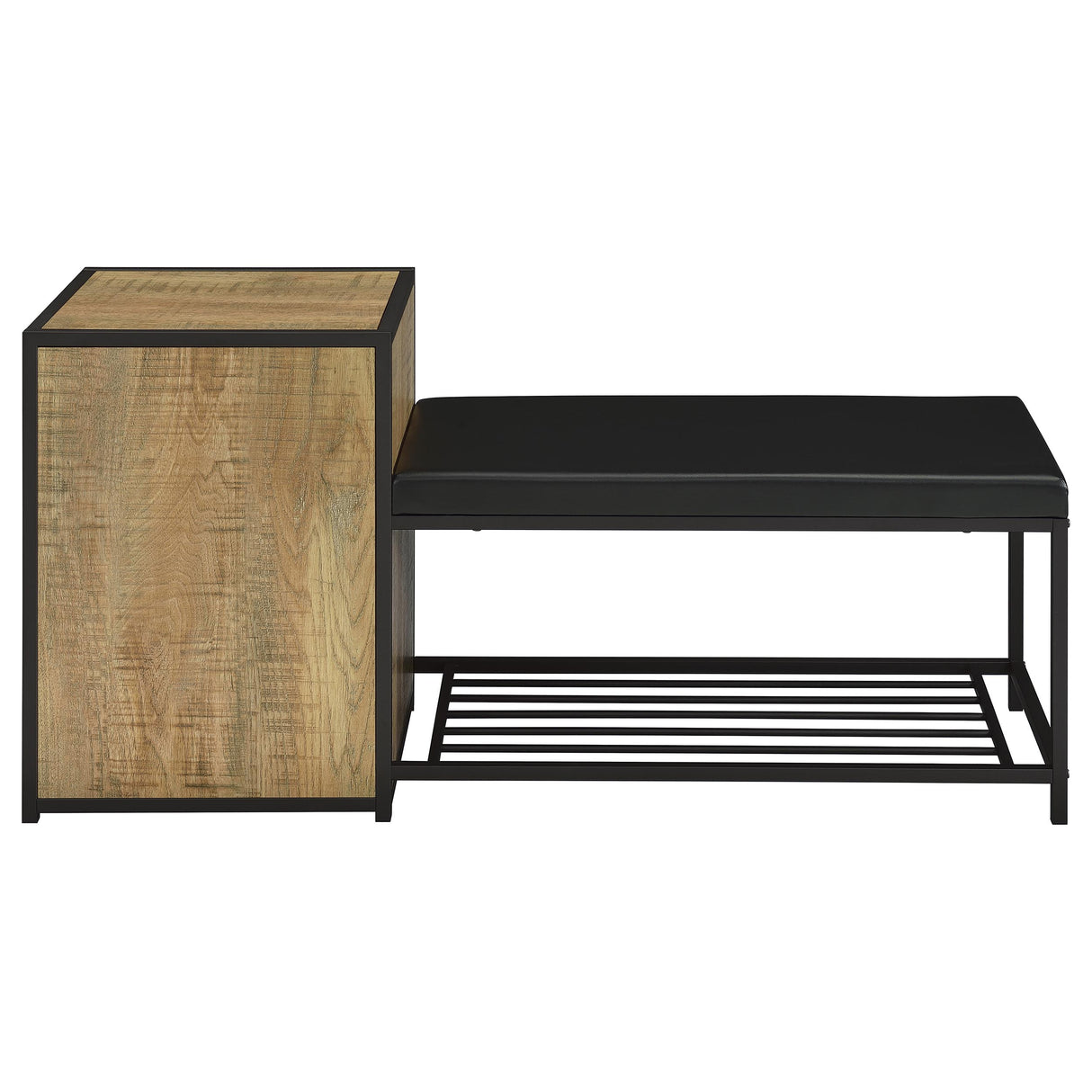 Martino Mango and Black Shoe Storage Entryway Bench with Cabinet by Coaster at Eve Furniture