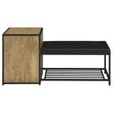 Martino Mango and Black Shoe Storage Entryway Bench with Cabinet by Coaster at Eve Furniture