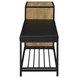 Martino Mango and Black Shoe Storage Entryway Bench with Cabinet by Coaster at Eve Furniture