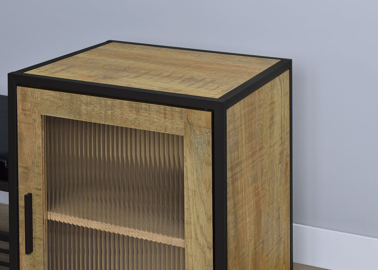 Martino Mango and Black Shoe Storage Entryway Bench with Cabinet by Coaster at Eve Furniture