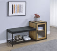 Martino Mango and Black Shoe Storage Entryway Bench with Cabinet by Coaster at Eve Furniture