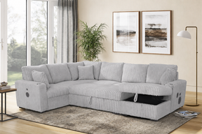 Marvell Gray 3-Piece Corduroy Sectional by Homelegance at Eve Furniture