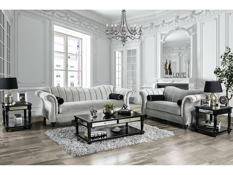 Marvin Pewter Sofa & Loveseat by Furniture of America at Eve Furniture