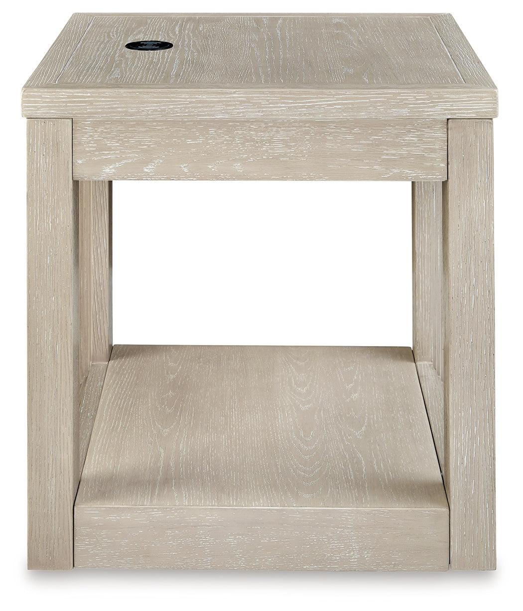 Marxhart Bisque End Table by Ashley at Eve Furniture