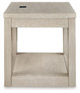 Marxhart Bisque End Table by Ashley at Eve Furniture