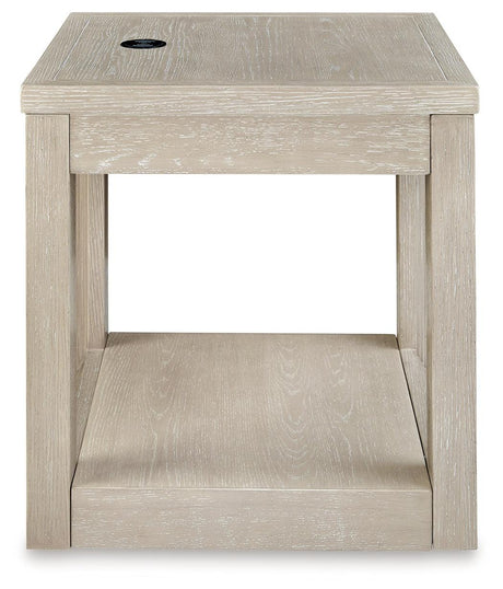 Marxhart Bisque End Table by Ashley at Eve Furniture