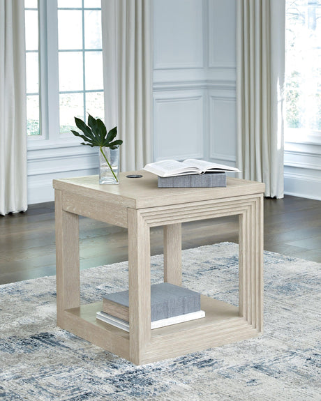 Marxhart Bisque End Table by Ashley at Eve Furniture