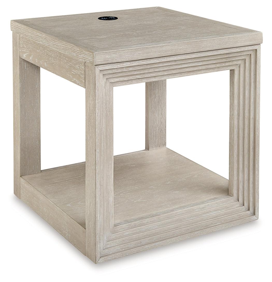 Marxhart Bisque End Table by Ashley at Eve Furniture