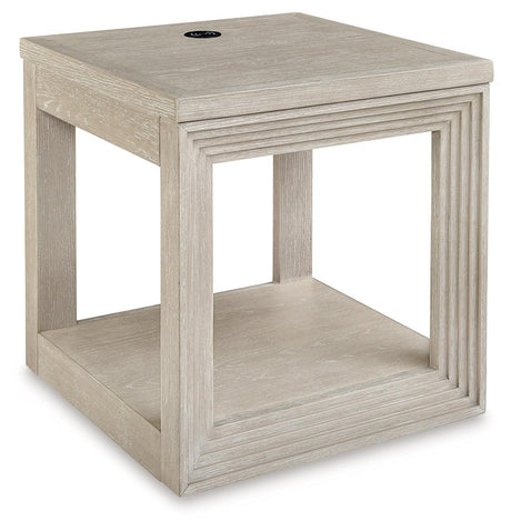 Marxhart Bisque End Table by Ashley at Eve Furniture