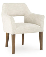 Marxmore Beige/Brown Dining Arm Chair, Set of 2