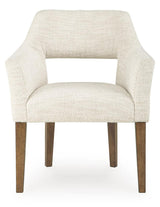 Marxmore Beige/Brown Dining Arm Chair, Set of 2