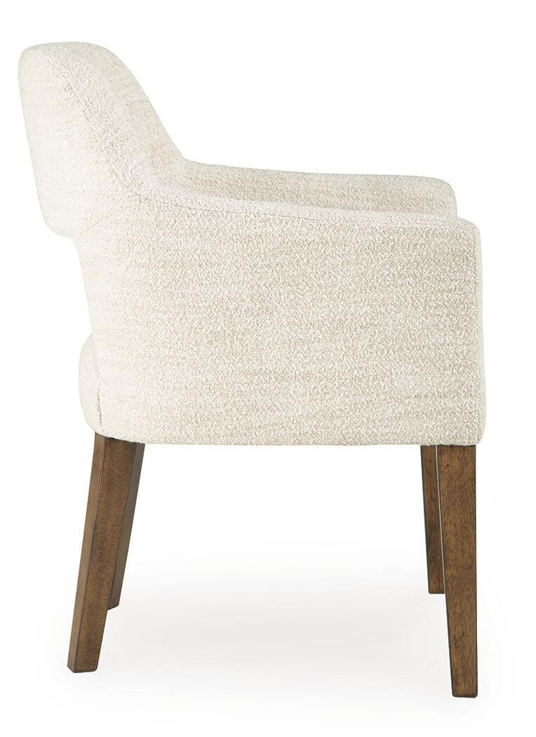 Marxmore Beige/Brown Dining Arm Chair, Set of 2