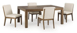 Marxmore Beige/Brown Extension Dining Table and 4 Chairs