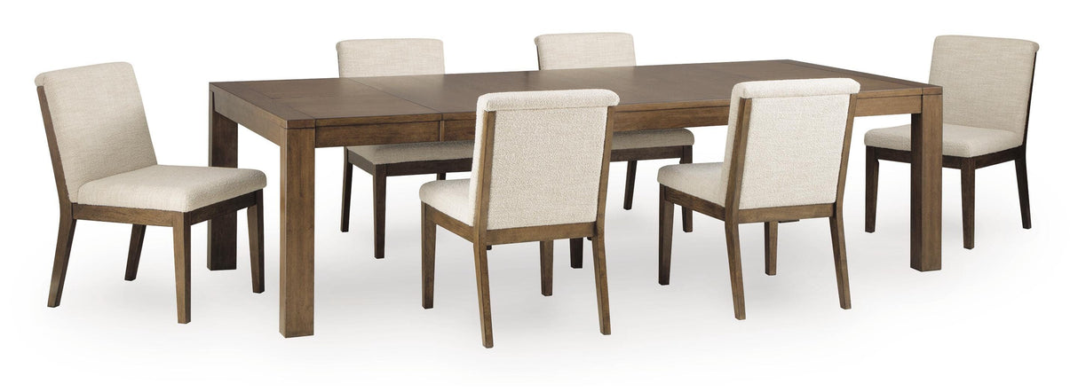 Marxmore Beige/Brown Extension Dining Table and 6 Chairs