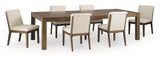 Marxmore Beige/Brown Extension Dining Table and 6 Chairs
