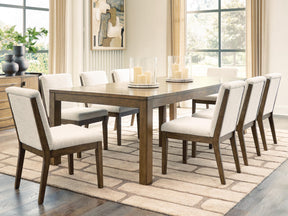 Marxmore Beige/Brown Extension Dining Table and 8 Chairs by Ashley at Eve Furniture